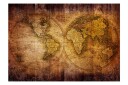 Fototapet World On Old Map 100x70 - Finnes i flere størrelser