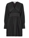 GANNI Cotton Poplin V Neck Smock Mini Dress Black 36
