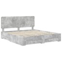  Sengestamme med skuff Betonggrå 180 x 200 cm Konstruert tre
