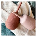 Nuuroo Adita Silicone Cup with Straw Mahogany