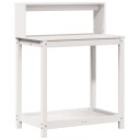  Pottebord med hyller hvit 82,5x50x109,5 cm heltre furu