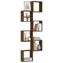  Vegghyller kubeformet 6 stk brun eik 30x15x30 cm 8720286978894