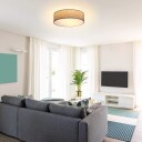 Taklampe hvit stoff Ø38cm – Starry Sky Design