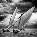 Sailboats and Light Plakat Plakat / 40x40cm