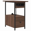  Nattbordskap med skuff brun eik 60 x 30 x 61 cm Konstruert tre