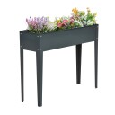 Høybed urtebed plantekasse med føtter og 3 dreneringshull 100 x 30 x 80 cm laget av metall for hage og balkong