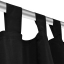 vidaXL Mikrosateng Gardiner Svarte med løkker 140 x 225 cm 2 stk