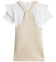 Tommy Hilfiger Dungaree Dress Set Beige 92