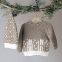 Strikkegenser Skitur m/lang lue - garnpakke i Bluum Fluffy Alpaca