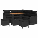 vidaXL Hagesofa Set 8 stk. 7 Antall seter Svart