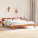  Sengestamme med hodegjerde Brun 200 x 200 cm Massivt furutre
