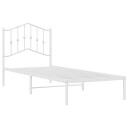 vidaXL Sengeramme i metall med hodegavl hvit 80x200 cm 8721012211384