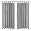 Vidaxl Mikrosateng Gardiner Med Hemper 2 Stk 140x225 Cm Grå