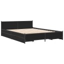  Sengeramme med skuffer svart 135x190 cm konstruert tre 8721102611377