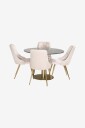 Venture Home   Spisegruppe Espolla bord og 4 stk Valleta stoler   Natur