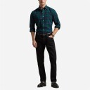 Custom Fit Plaid Brushed Oxford Shirt Navy/Green Multi