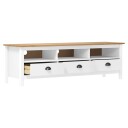vidaXL TV-benk Hill hvit 158x40x47 cm heltre furu