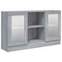 vidaXL Vitrineskap grå sonoma 120x30,5x70 cm konstruert tre