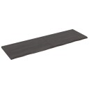 vidaXL Vegghylle m?rkegr? 200x60x4 cm behandlet heltre eik