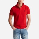 Ralph Lauren Custom Slim Fit Mesh Polo Shirt - Red