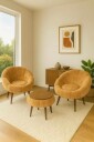 Wing Chair & Coffee Table Set (3 Pieces) Atelier Del Sofa -