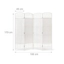 Hvit treromdeler – 4 panels personvernskjerm