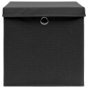 vidaXL Oppbevaringsbokser med lokk 4 stk svart 32x32x32 cm stoff