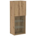  TV benk med LED lamper i håndverks eik 40,5x30x102 cm