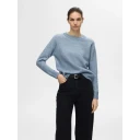 SELECTED FEMME Slflulu LS Knit O-Neck Endless Sky Detail:MELANGE M