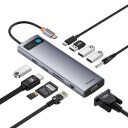Baseus StarJoy Metal Glam Series Hub 11in1 USB-hub - USB 3.0 - 11 porter - Grå