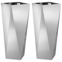 vidaXL Plantekassed 2 pcs sølv 30 x 30 x 75 cm Galvanisert Stål