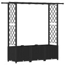 vidaXL Hevet Bed med Trellis og Tak Svart 162,5 x 40 x 136 cm PP