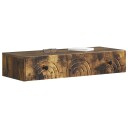 vidaXL Vegghengt Sidebord Røkt Eik 87,5 x 34,5 x 17 cm Konstruert tre