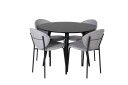 Venture Home Vault Matgruppe 100 cm Rund med 4 Vault stoler Sort