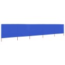 vidaXL Vindskjerm 5 paneler stoff 600x80 cm asurblå