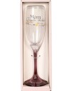 Mom Simple the Best - Champagneglass med Rosa Stett i Gaveeske