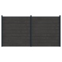 vidaXL Gjerdesett 2 pcs 353 x 186 cm WPC og Aluminium Svart