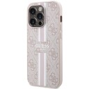 Guess 4G MagSafe Deksel til iPhone 15 Pro med Trykte Striper - Rosa