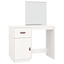 vidaXL Sminkebord hvit 95x50x134 cm heltre furu
