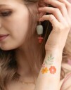 19 stk Midlertidige Flower Power Tatoveringer med Forskjellige Blomster