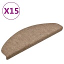 vidaXL Selvklebende trappematter 15 stk kremhvit 65x21x4cm nålestempel