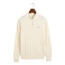 Kabelstrikket genser med half-zip til ungdom CREAM 146/152