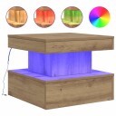  Salongbord med LED-lys artisan eik 50x50x40 cm 8721158447005