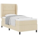  Boksmadrass med madrass i krem   100x200 cm stoff