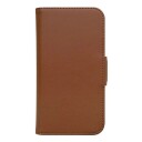 Key iPhone 14 Key Nordfjord Slim Magnet Wallet Kunstskinn Flipdeksel - Brun