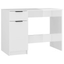 vidaXL Skrivebord høyglans hvit 100x50x75 cm konstruert tre