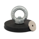 SuperMagneter Kraftig Gummimagnet Ø 66 Mm  Løftekraft 23 Kg   Sort Gummi