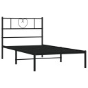  Sengeramme i metall med hodegavl svart 90x200 cm 8721012048157