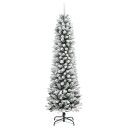 Vidaxl Slankt kunstig juletre med flokket snø 210 cm PVC og PE