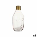 Gift Decor Vase Ansikt Rosa Glass 11 X 24,5 X 12 Cm (6 Enheter)
